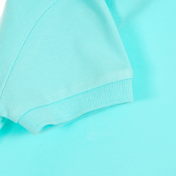 Памучна блуза с къс ръкав и логото на бранда, синя Benetton 212575 3
