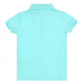 Памучна блуза с къс ръкав и логото на бранда, синя Benetton 212576 4