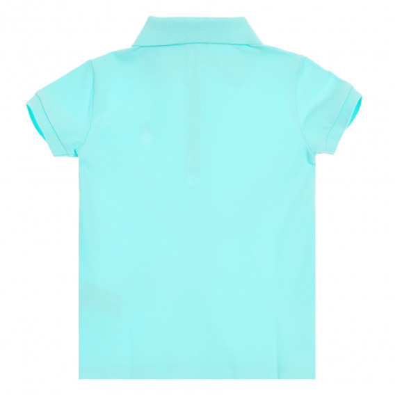 Памучна блуза с къс ръкав и логото на бранда, синя Benetton 212576 4