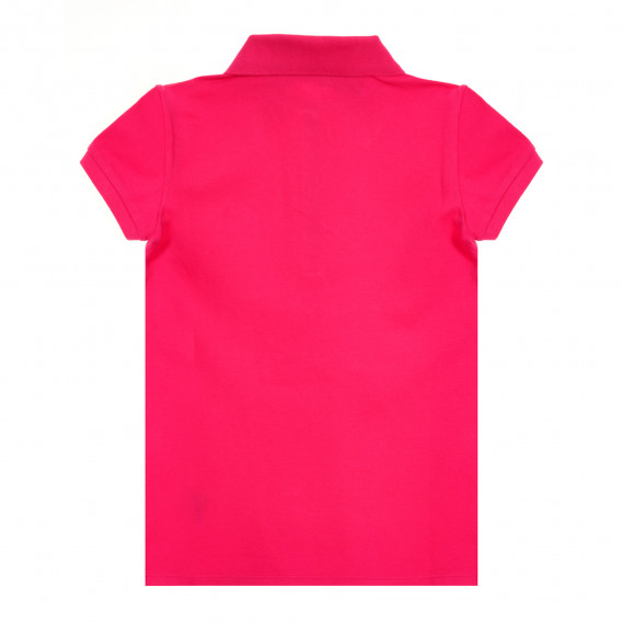 Памучна блуза с къс ръкав и логото на бранда, розова Benetton 212578 4