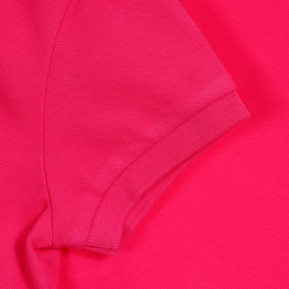 Памучна блуза с къс ръкав и логото на бранда, розова Benetton 212579 2