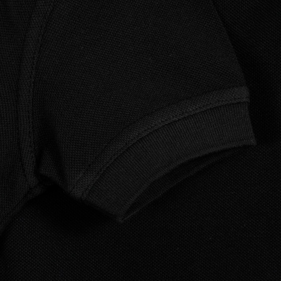 Памучна блуза с къс ръкав и логото на бранда, черна Benetton 212587 2