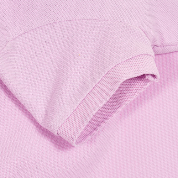 Памучна блуза с къс ръкав и логото на бранда, лилава Benetton 212603 3