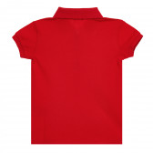 Памучна блуза с къс ръкав и логото на бранда, червена Benetton 212606 4