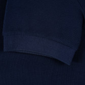 Блуза с къс ръкав и яка, тъмно синя Benetton 212650 2