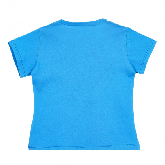 Памучна тениска с надпис за бебе, синя Benetton 212654 4