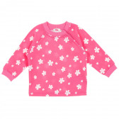 Памучна блуза с дълъг ръкав за бебе, розова Benetton 212717 