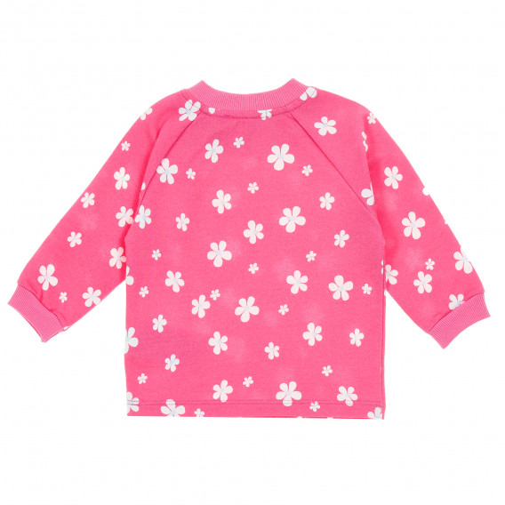 Памучна блуза с дълъг ръкав за бебе, розова Benetton 212720 4