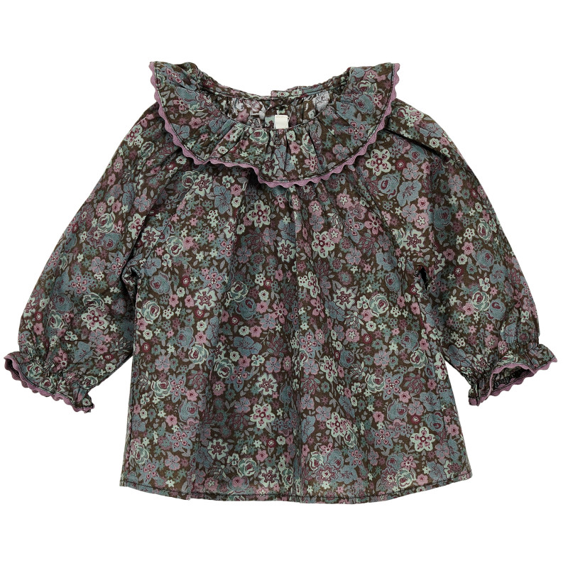 Блуза с дълъг ръкав във флорален мотив за бебе  212806
