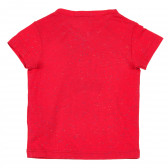 Памучна тениска за бебе с принт на пръски, червена Benetton 212987 4