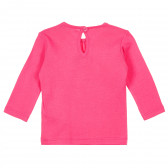 Памучна блуза за бебе с принт, розова Benetton 212991 4