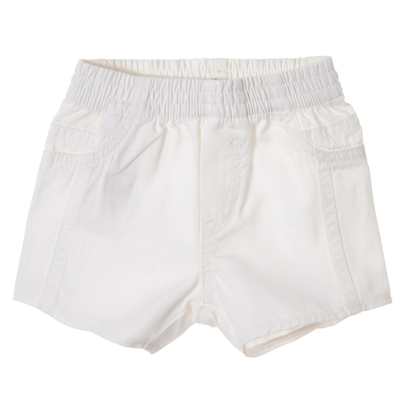 Памучен къс панталон за бебе, бял  213119