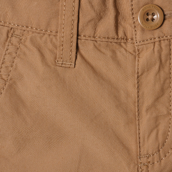 Памучен къс панталон, кафяв Benetton 213128 2