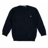 Пуловер с логото на марката, тъмно син Benetton 213212 