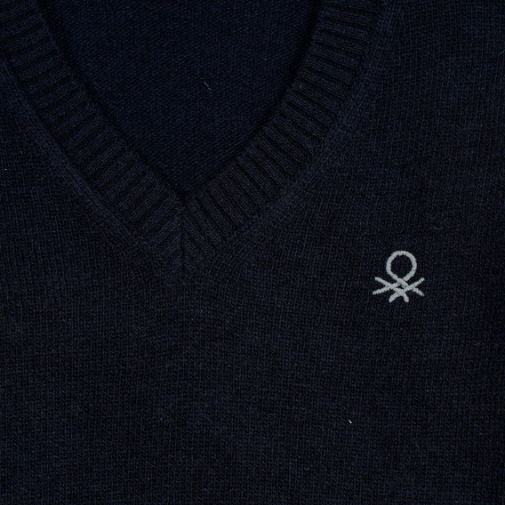Пуловер с логото на марката, тъмно син Benetton 213213 2