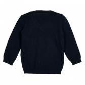 Пуловер с логото на марката, тъмно син Benetton 213215 4