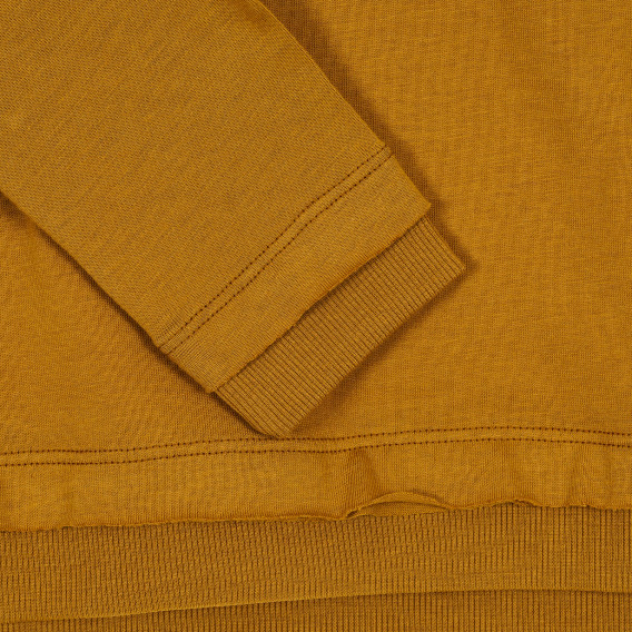 Памучна блуза с дълъг ръкав и графичен принт, кафява Sisley 213230 3