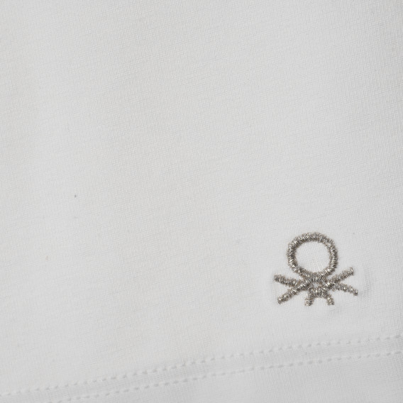 Къс клин с бродирано лого на марката, бял Benetton 213295 2
