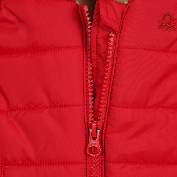 Зимно яке с подплата за бебе с бродирано лого на марката, червено Benetton 213553 2