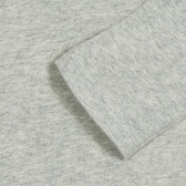 Памучна блуза с дълъг ръкав и брокатена щампа, сива Benetton 213586 3
