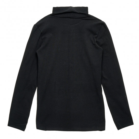 Памучна блуза с поло яка, черно Benetton 213718 4