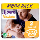 Пелени № 2, 108 бр, модел Baby Soft Mega Libero 213730 2