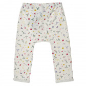Памучен панталон с флорален принт за бебе, бял Benetton 213738 4