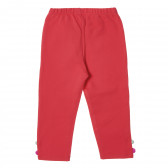 Памучен панталон с плюшени апликации за бебе, червен Benetton 213746 4
