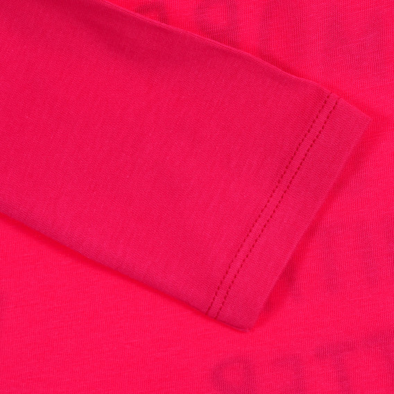 Памучна блуза с дълъг ръкав и надписи, розова Benetton 213974 3