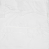 Памучни къси панталони с подгънати крачоли, бели Benetton 213989 3