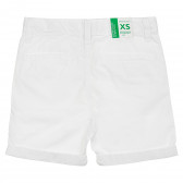 Памучни къси панталони с подгънати крачоли, бели Benetton 213990 4