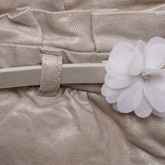 Къс панталон с колан с цвете за бебе  214052 3