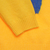 Пуловер с бродерия, жълт Benetton 214322 3