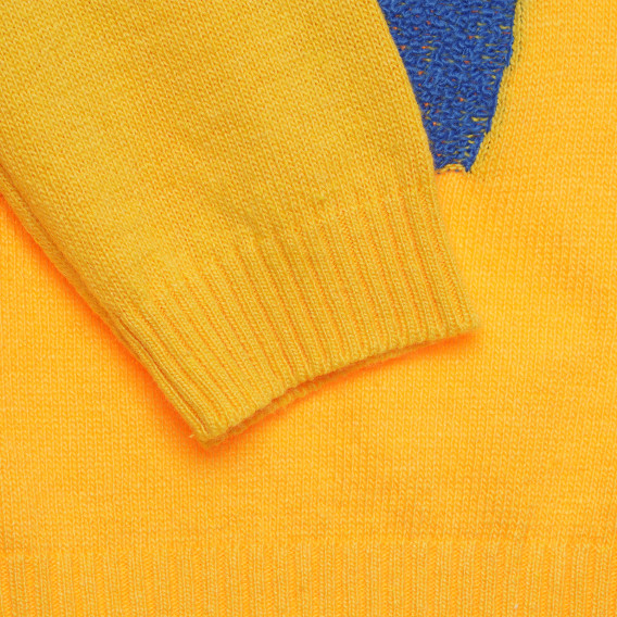 Пуловер с бродерия, жълт Benetton Пуловер с бродерия, жълт Benetton 214322 3