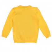 Пуловер с бродерия, жълт Benetton 214323 4