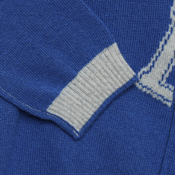 Пуловер с надпис, син Benetton 214401 3