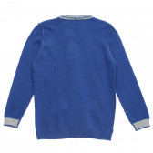Пуловер с надпис, син Benetton 214402 4