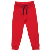 Памучен дълъг панталон с логото на бранда, червен Benetton 214431 