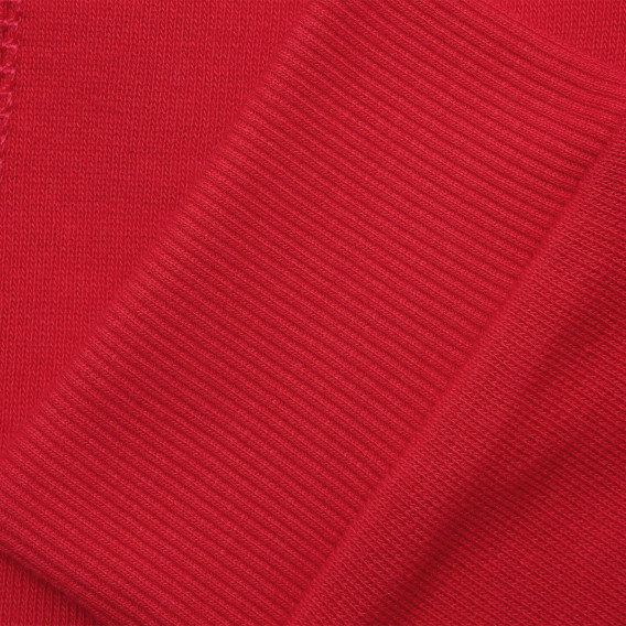Памучен дълъг панталон с логото на бранда, червен Benetton 214432 2