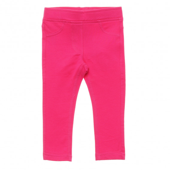 Памучен панталон с бродирано лого на бранда, розов Benetton 214439 