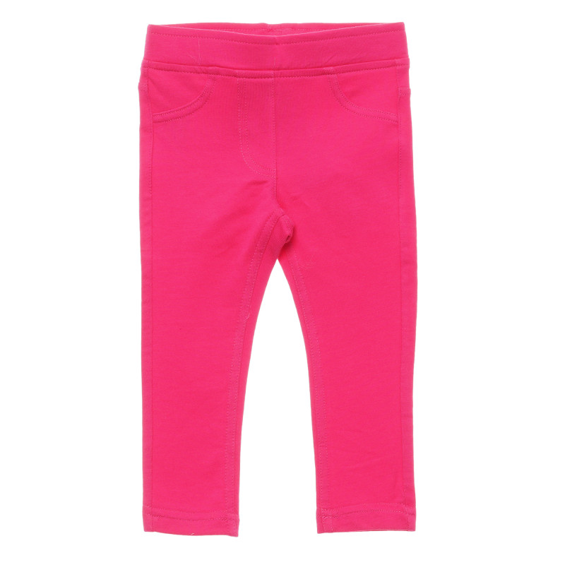 Памучен панталон с бродирано лого на бранда, розов  214439
