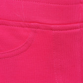 Памучен панталон с бродирано лого на бранда, розов Benetton 214440 2