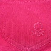 Памучен панталон с бродирано лого на бранда, розов Benetton 214441 3