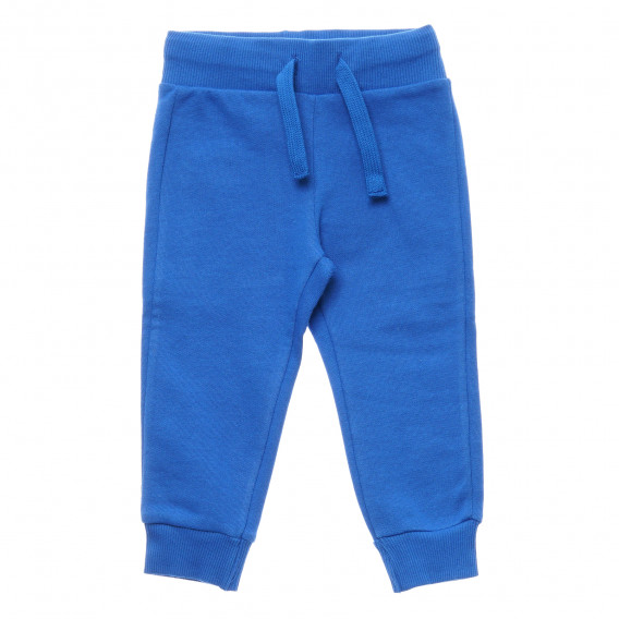 Памучен спортен панталон с връзки, син Benetton 214451 