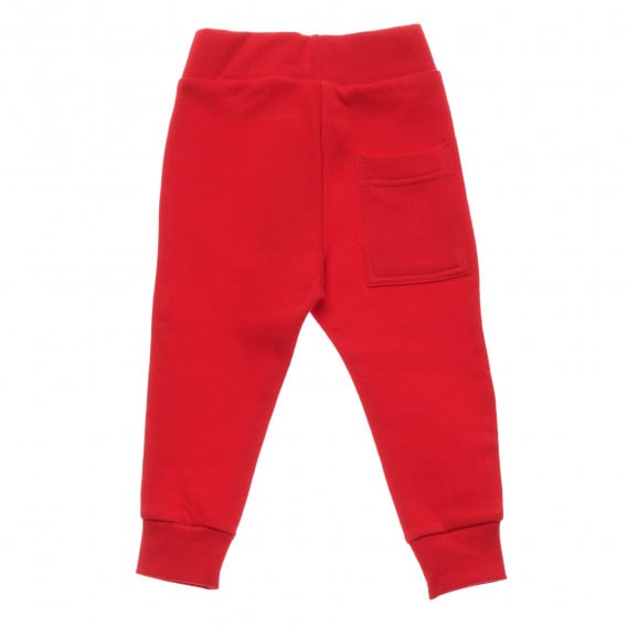 Памучен спортен панталон , червен Benetton 214669 4