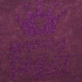 Пуловер с брокатена щампа и тюл, лилав Benetton 214732 2