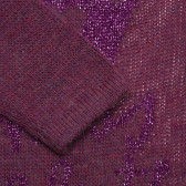 Пуловер с брокатена щампа и тюл, лилав Benetton 214734 4