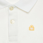 Памучна блуза с дълъг ръкав и логото на марката за бебе, бяла Benetton 214765 2