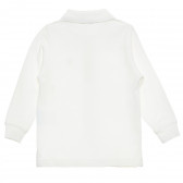 Памучна блуза с дълъг ръкав и логото на марката за бебе, бяла Benetton 214767 4