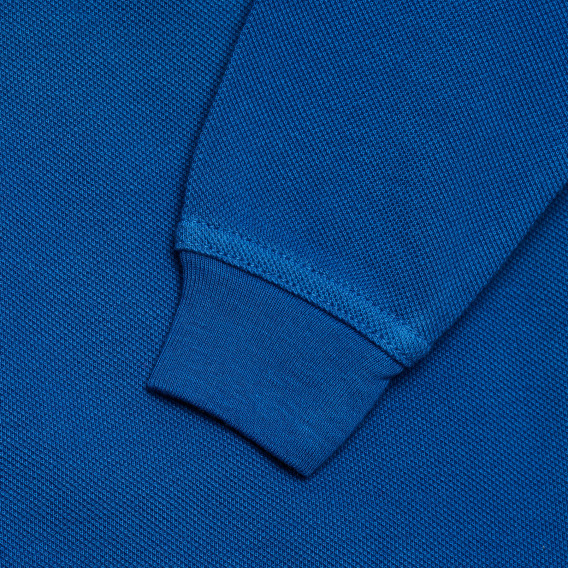 Памучна блуза с дълъг ръкав и логото на марката, синя Benetton 214770 3